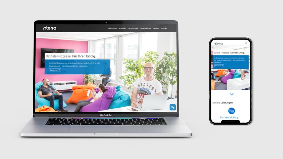 Verschiedene Mockups der Website