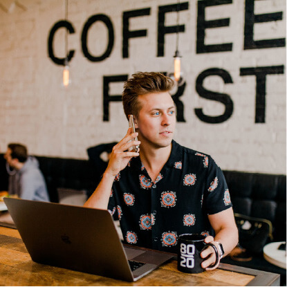 Man in Coffee Shop